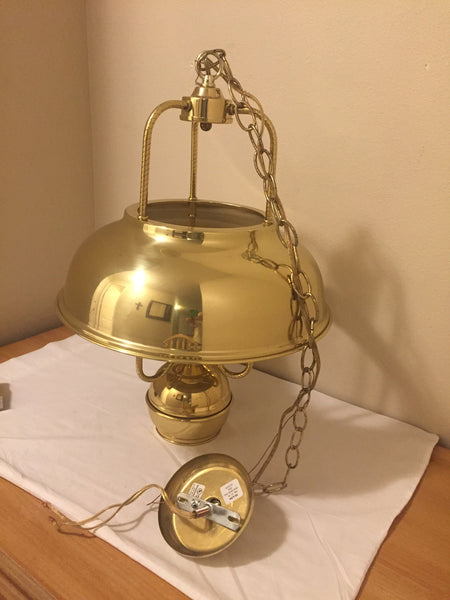 Vintage Hi-Lite Rustic Brass Hurricane Lantern Fixture Hanging Pendant Lamp- farmhouse decor