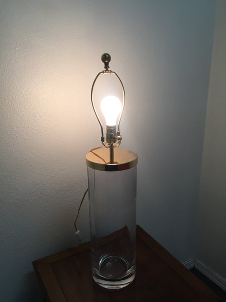 Vintage Modern Chapman Heavy Glass Cylinder Modern Table Lamp