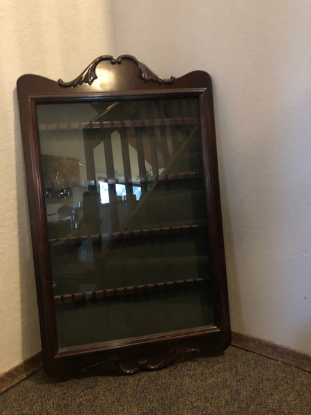 Vintage Bombay Co. Solid Wood Mahogany Spoon Display Cabinet