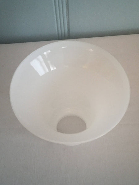 Vintage 6" Tall 6 "Diameter White Milk Glass Trumpet Glass Lamp Shade/