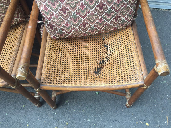 Vintage McGuire Rattan and Cane Arm Chairs (3 available)