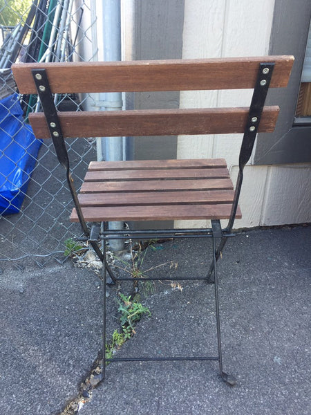 Vintage French Bistro Iron and Wood folding chairs (6 available)