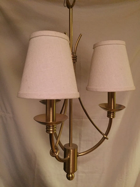 Mid Century Modern 3 arm Brushed Brass Chandelier Pendant Light fixture