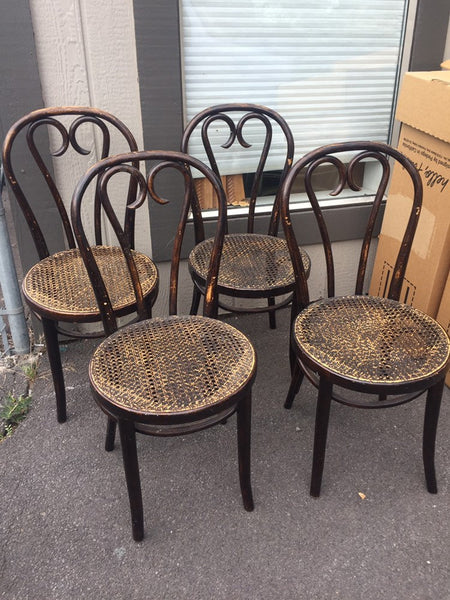 Vintage Cane Josef Hoffman/Thonet Style Bentwood Chair (2 available) hand-caned made in Poland