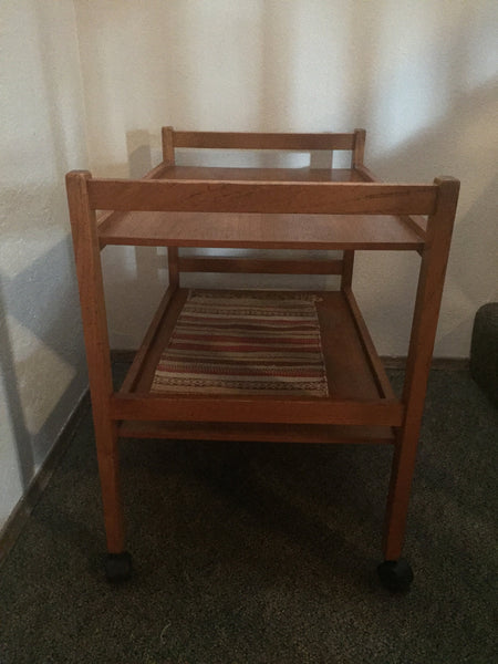 Danish Style Teak Tea/Bar Cart with 2 shelves