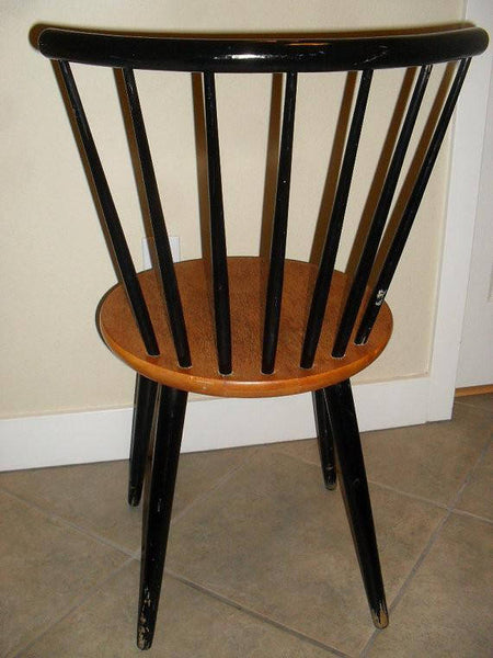 Mid Century Danish Modern Teak Spindle Back Chair Mid Century c 1950's