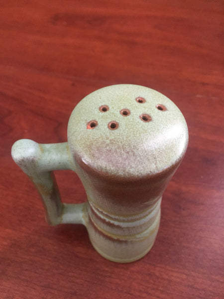 Frankoma Pottery Prairie Green Handled Salt Shaker