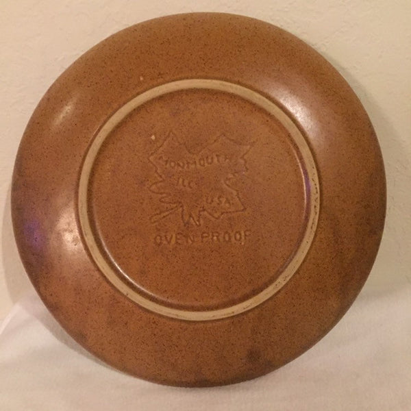 Vintage Monmouth Mojave Brown Chop Plate Platter USA Ovenproof