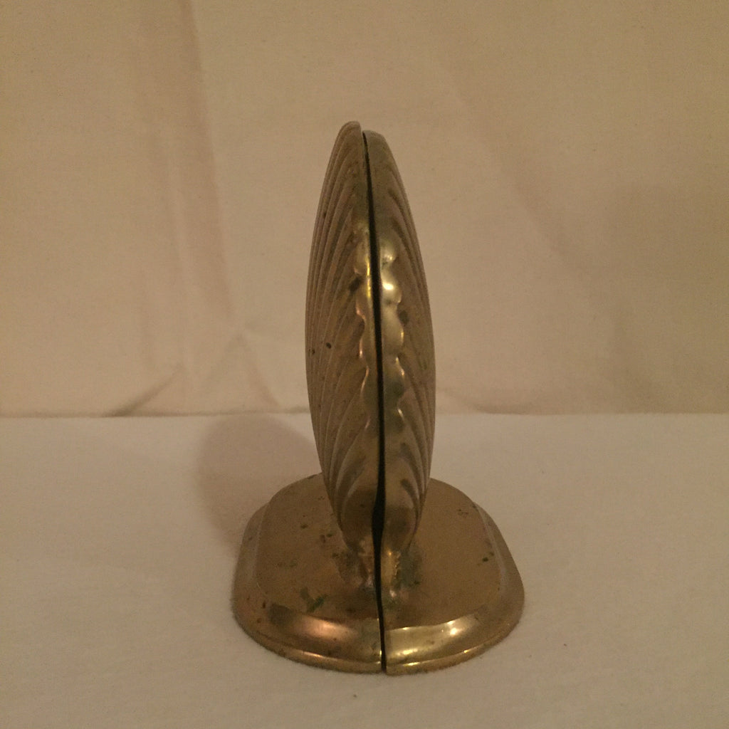 Vintage mid century modern Solid brass seashell bookends By price