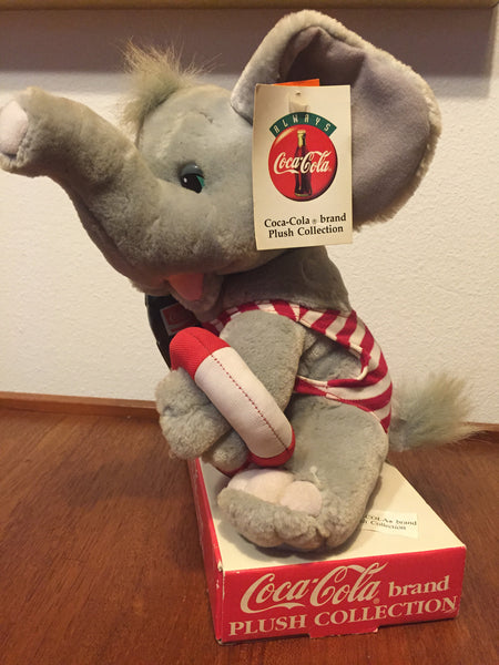 Vintage 1970's Stuffed Animal Elephant with Coca Cola