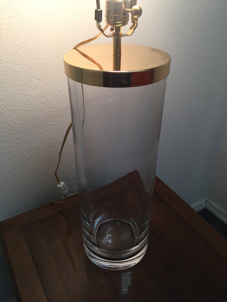 Vintage Modern Chapman Heavy Glass Cylinder Modern Table Lamp