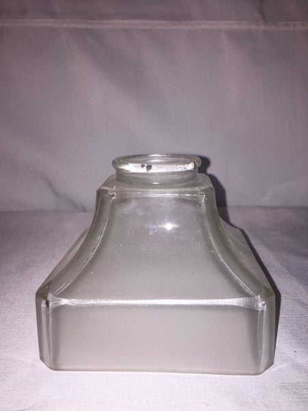 Arts and Crafts Era Industrial Lighting Square Frosted Glass Shade (4 available)