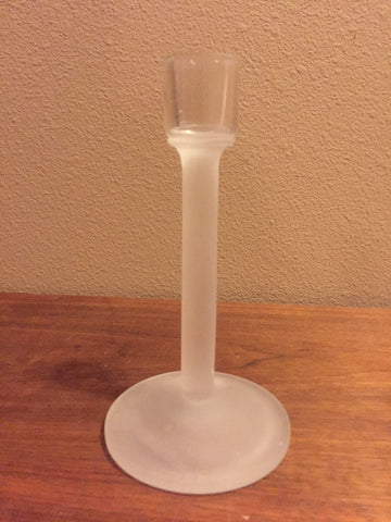 Dansk Art Glass handblown frosted and clear glass candle holder