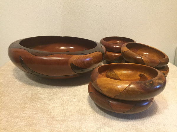 Vintage Modern Salad Bowl Serving Set with 6 individual bowls