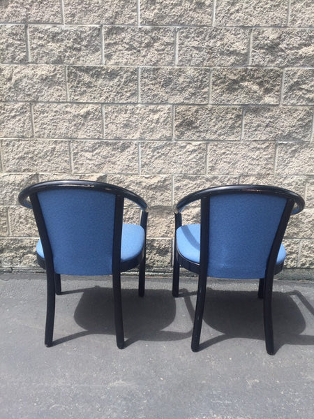 Bentwood Pair of Club Barrel Armchairs in the style of Ward Bennett for Brickel Associates