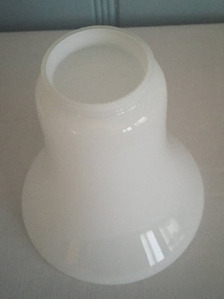 Vintage 6" Tall 6 "Diameter White Milk Glass Trumpet Glass Lamp Shade/