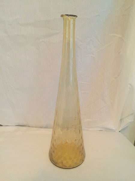 Vintage Amber Mid Century Modern Tall Glass Decanter Vase