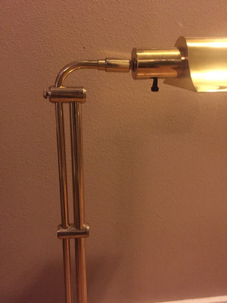 Mid century Arteluce Sonneman Kovacs era Brass floor lamp with gooseneck