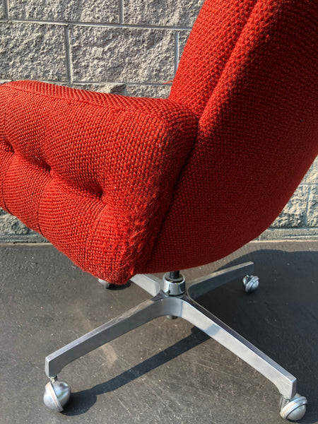 Vintage Chrome Swivel Executive Office Chair