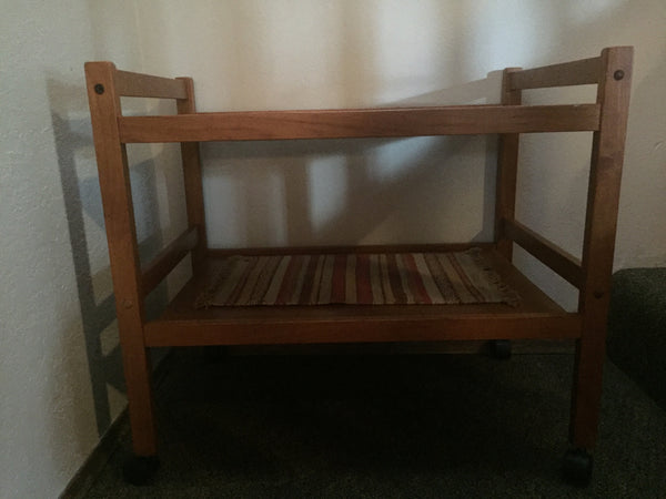 Danish Style Teak Tea/Bar Cart with 2 shelves