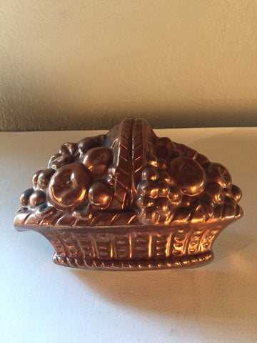 Vintage Copper Fruit Basket Mold Kitchen Decor Copper/Brass Pan, Jello Mold, Wall Decor