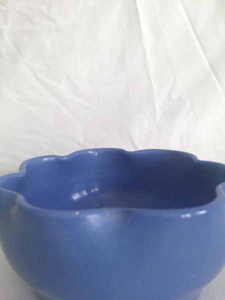 Vintage Pottery Periwinkle Blue Flower Pot