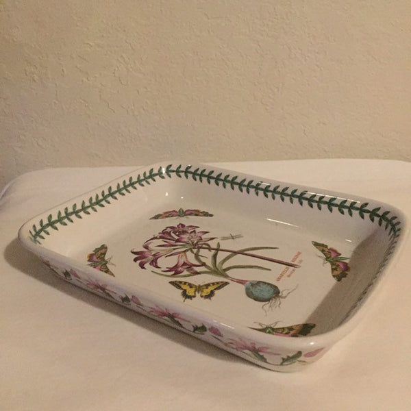 Portmeirion The Botanic Garden 12-1/2" Lasagne Casserole Dish Baker- Mexican Lily