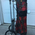 Vintage Red Tartan Scotish Plaid Golf Bag with Set of Ladies Wilson "Crest" Clubs and accessories