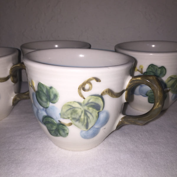 Vintage Metlox Poppytrail Sculptured Grape Cups (set of 4)