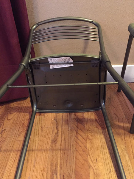 Pair of Vintage Green Cosco "Fashionfold" gateleg folding chairs