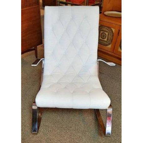 Modern Flat Bar Chrome Rocking Chair