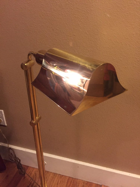 Mid century Arteluce Sonneman Kovacs era Brass floor lamp with gooseneck