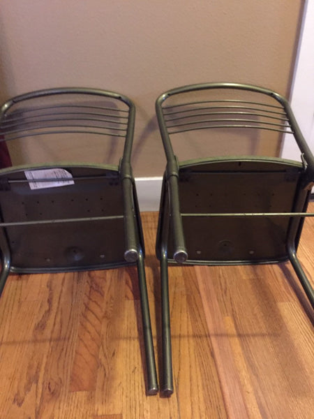 Pair of Vintage Green Cosco "Fashionfold" gateleg folding chairs