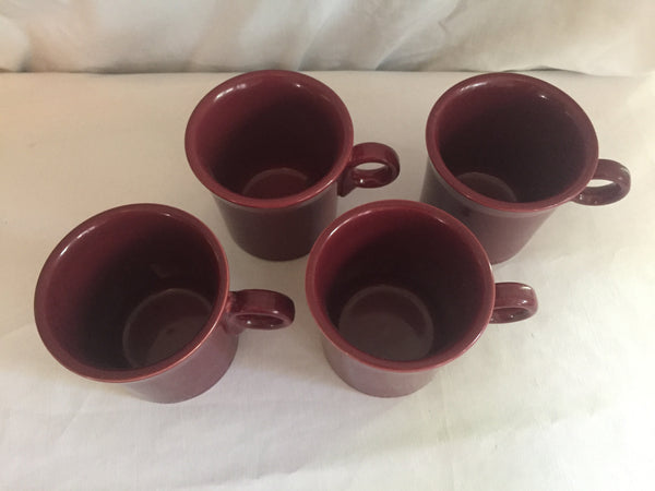 Vintage Fiestaware Cinnabar Coffee Mugs -set of 4