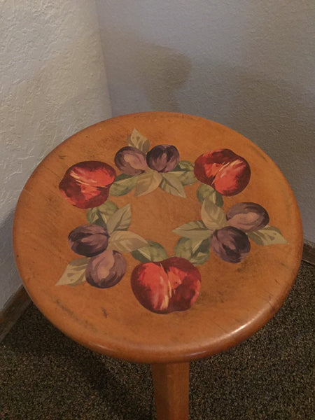 Vintage Primative Three Legged Wooden Stool/ plant stand/ Rustic Farm House Stool Barn Stool Western