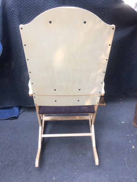 Vintage Modern Folding Rocking Chair with Upholstered Seat and Back -Mid Century - excellent condition