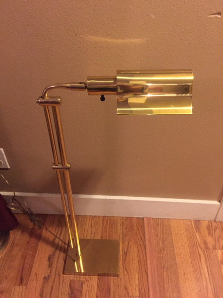 Mid century Arteluce Sonneman Kovacs era Brass floor lamp with gooseneck