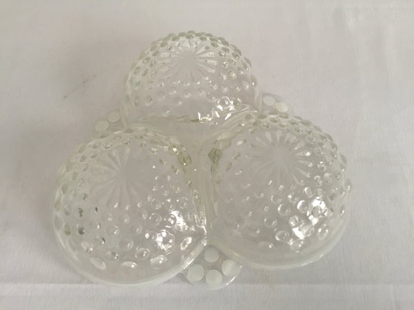 Vintage Moonstone Hobnail Candy or Relish Dish from Anchor Hocking