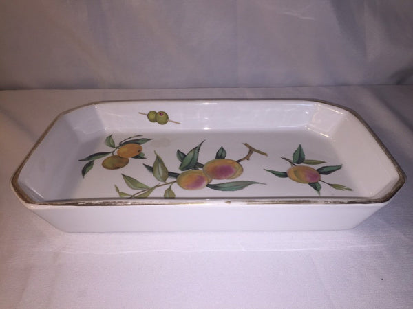 Vintage Royal Worcester Evesham 14" Rectangular Baker - Evesham Gold ~ England