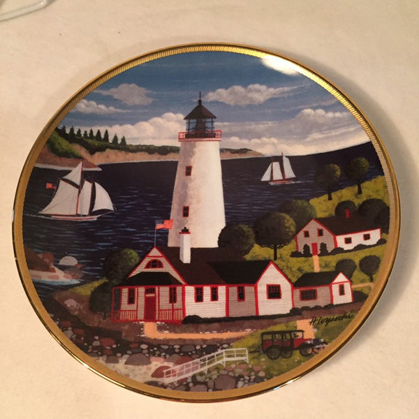 Vintage Franklin Mint Lighthouse Plate “ Blue Bay Lighthouse” by Royal Doulton artist H. Wysocki