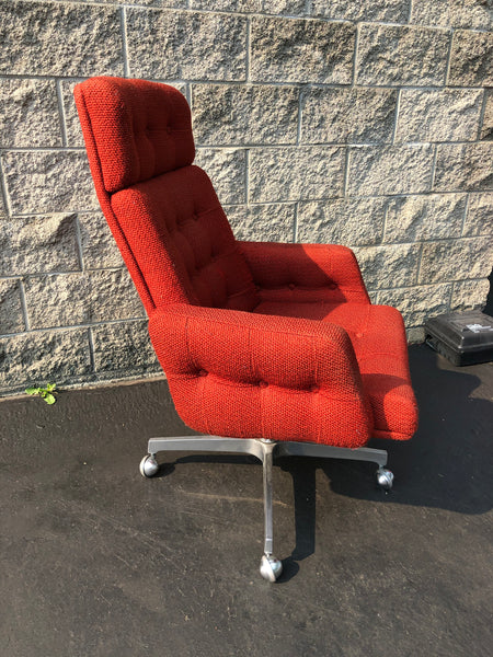 Vintage Chrome Swivel Executive Office Chair