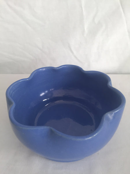 Vintage Pottery Periwinkle Blue Flower Pot