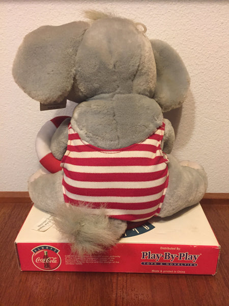 Vintage 1970's Stuffed Animal Elephant with Coca Cola