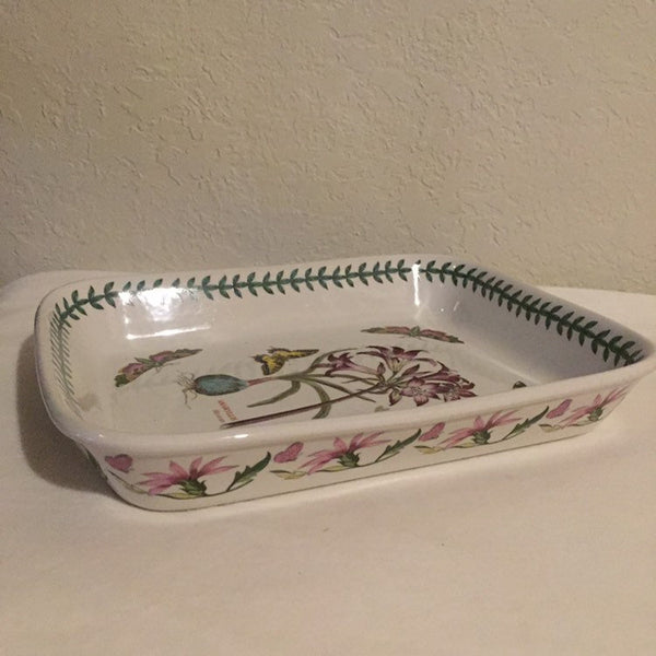 Portmeirion The Botanic Garden 12-1/2" Lasagne Casserole Dish Baker- Mexican Lily