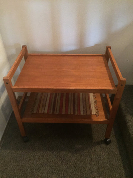 Danish Style Teak Tea/Bar Cart with 2 shelves