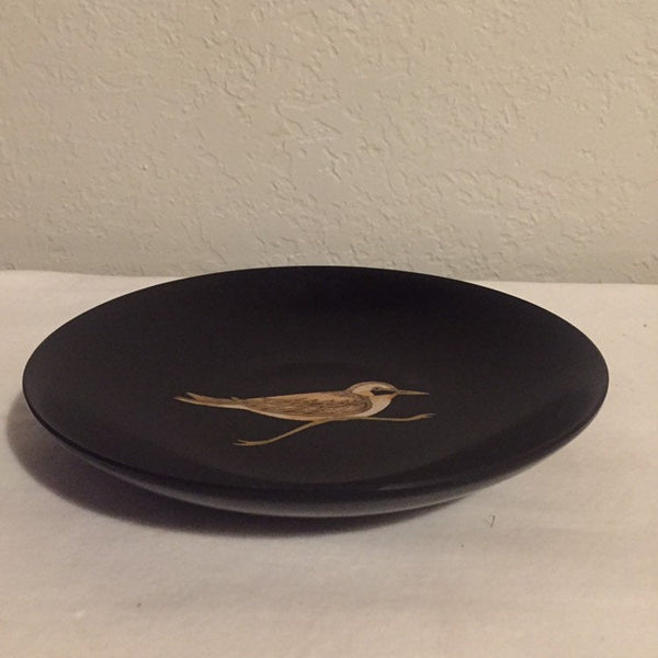 Vintage Modern RARE Couroc Shore Birds Bowl with Redwood and Brass Inlay Couroc Bar Serving bowl