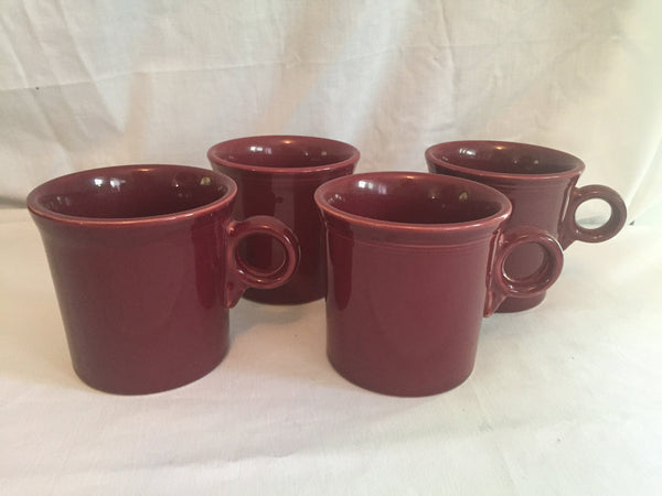 Vintage Fiestaware Cinnabar Coffee Mugs -set of 4