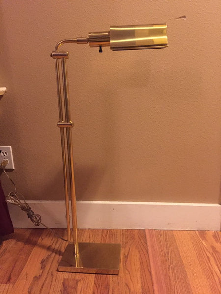 Mid century Arteluce Sonneman Kovacs era Brass floor lamp with gooseneck