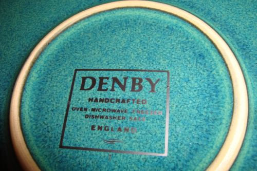 Set of 8 Denby Harlequin Lite dinner Plate Green White England