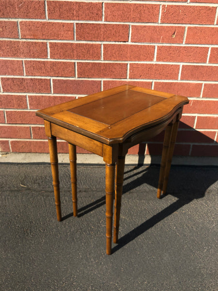 Vintage Drexel Heritage Faux Bamboo Asian Wood Nesting Tables - 2 Pieces